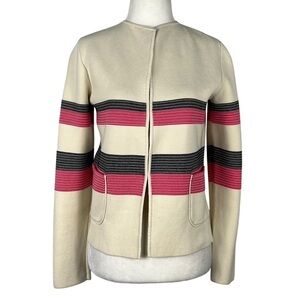 Talbots WOMENS FITTED BLOCK STRIPED CARDIGAN WITH‎ POCKETS